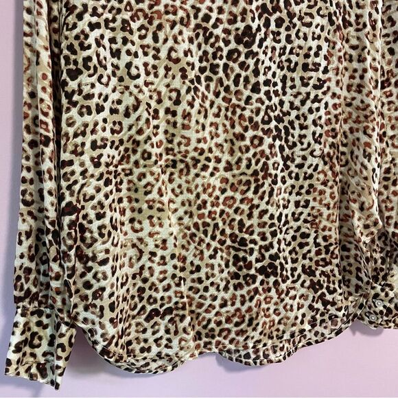 NEW Haute Hippie Tunic Top Sheer Leopard Print Chiffon Boho Modal Popover XS - Picture 10 of 10